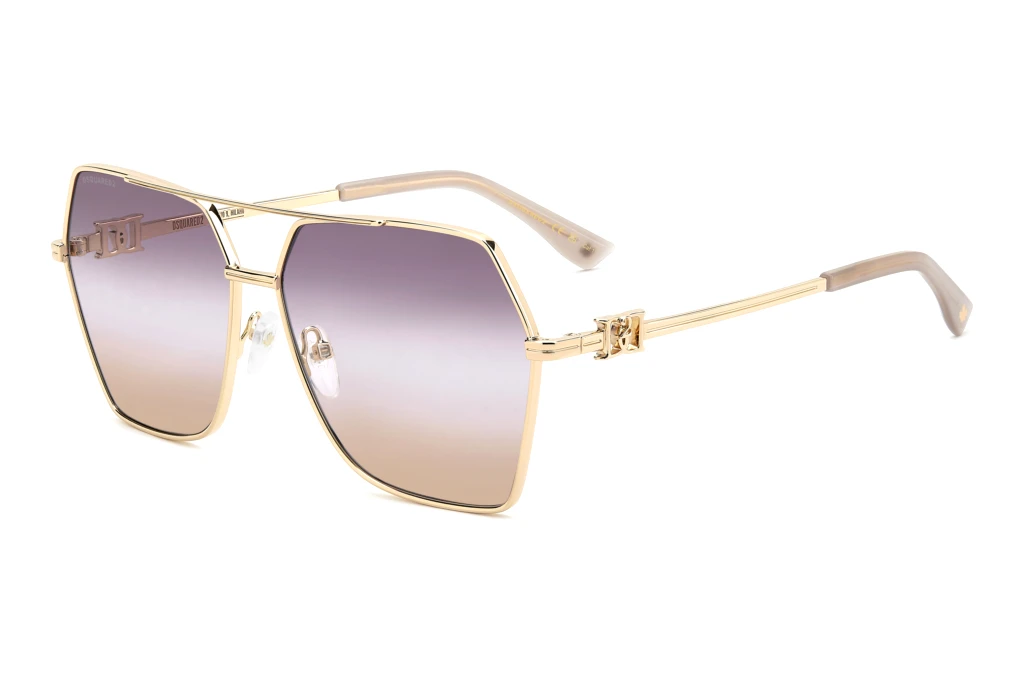 Dsquared2 D2 0206/S 000/QR BROWN VIOLET DOUBLESHADEROSE GOLD Dsquared2 D2 0206/S 000/QR BROWN VIOLET DOUBLESHADEROSE GOLD