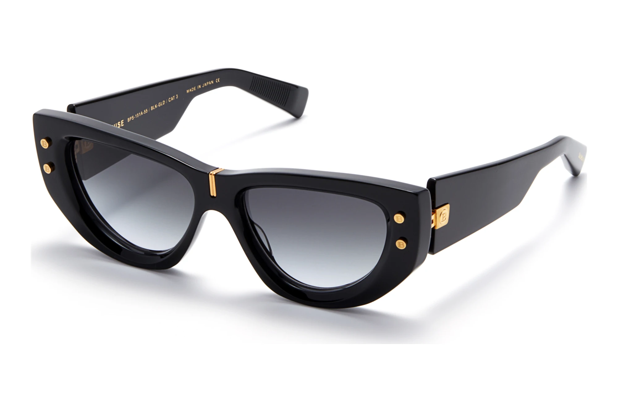 Balmain Paris BPS-151 A Dark Grey to Clear -ARBlack - Yellow Gold w Balmain Paris BPS-151 A Dark Grey to Clear -ARBlack - Yellow Gold w