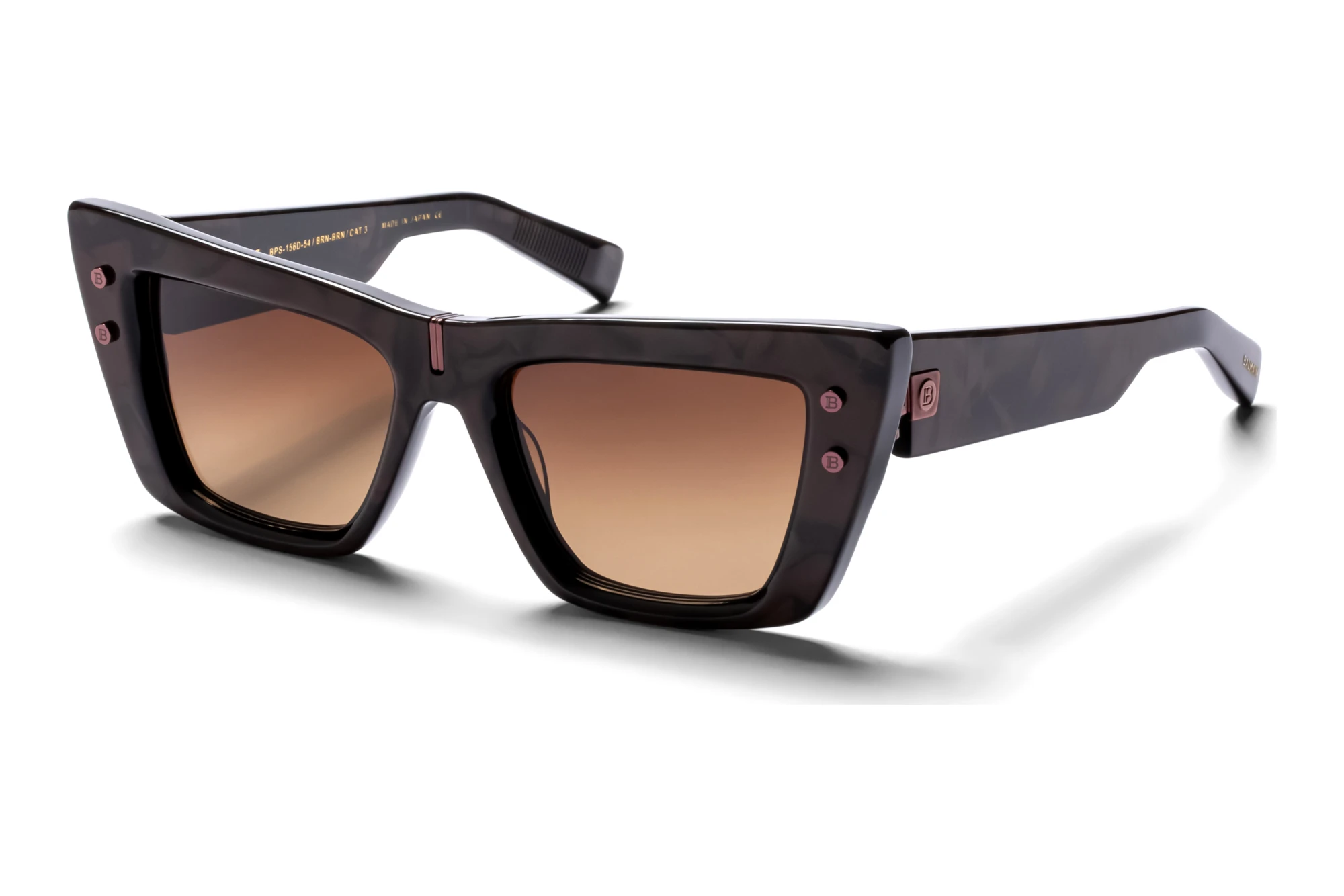 Balmain Paris BPS-156 D Dark Brown to Light Brown - ARLeather Brown - White Gold w Balmain Paris BPS-156 D Dark Brown to Light Brown - ARLeather Brown - White Gold w