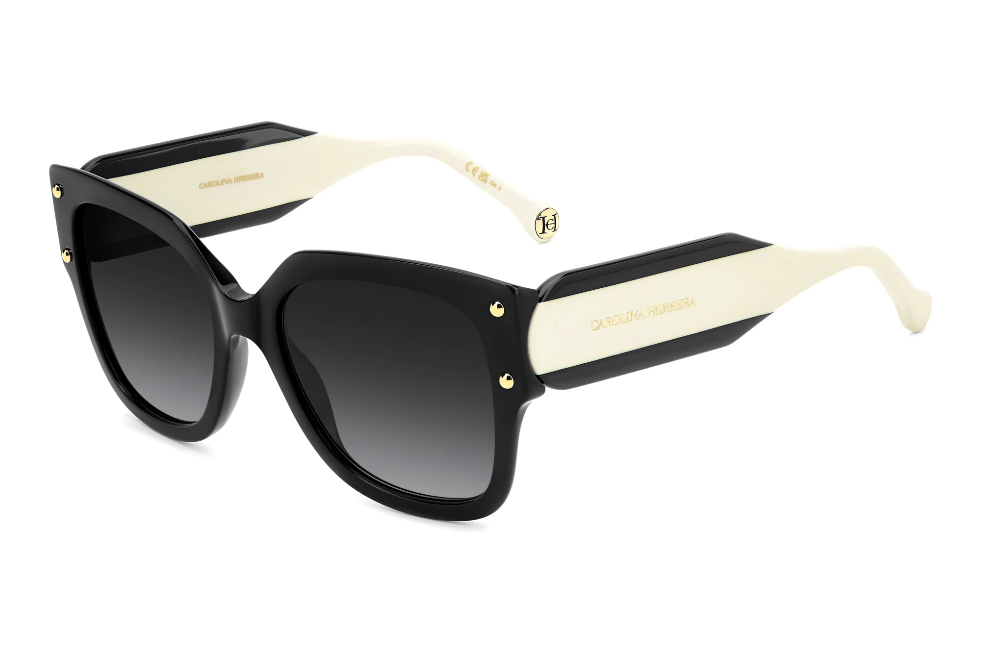 Carolina Herrera HER 0366/S 80S/9O DARK GREY SHADEDBLACK WHITE Carolina Herrera HER 0366/S 80S/9O DARK GREY SHADEDBLACK WHITE