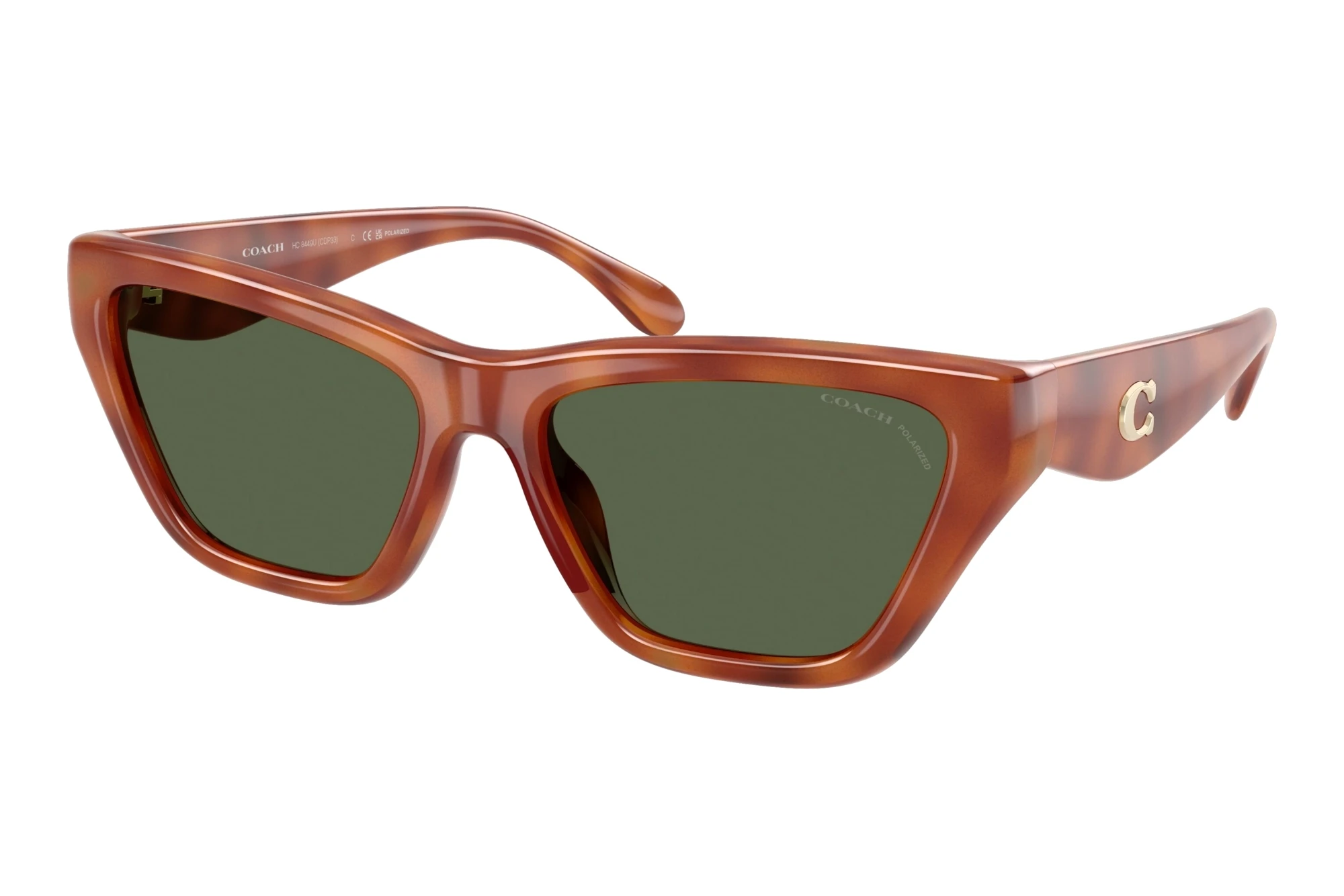 Coach HC8449U 57749A Green Solid PolarizedCaramel Tortoise Coach HC8449U 57749A Green Solid PolarizedCaramel Tortoise