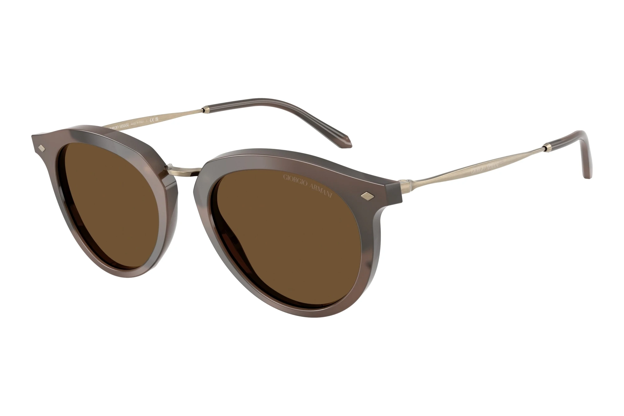 Giorgio Armani AR6191 646753 Dark BrownStriped Brown Giorgio Armani AR6191 646753 Dark BrownStriped Brown