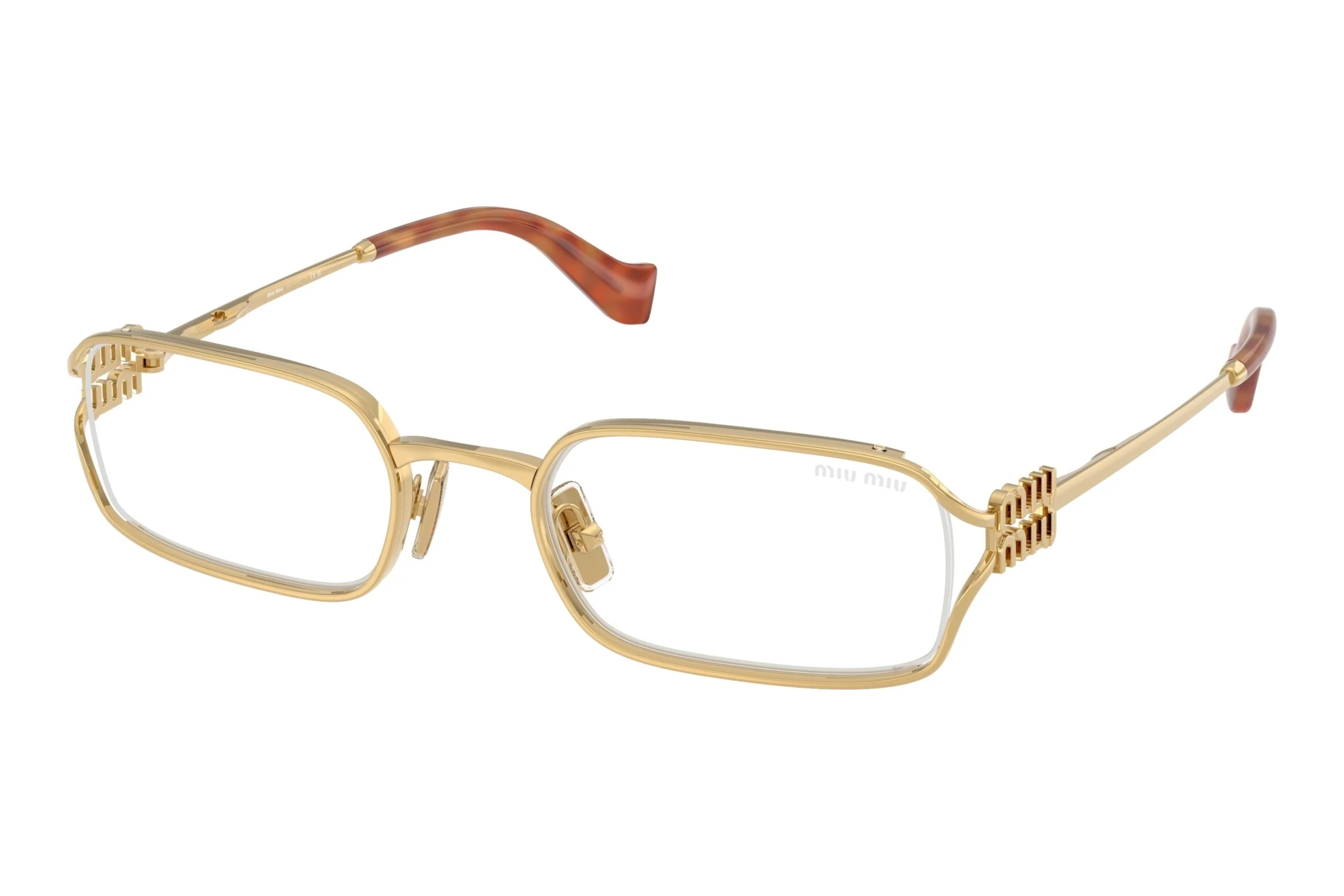 Miu Miu MU C50S 5AK10W Clear Blue Light FilterGold Miu Miu MU C50S 5AK10W Clear Blue Light FilterGold