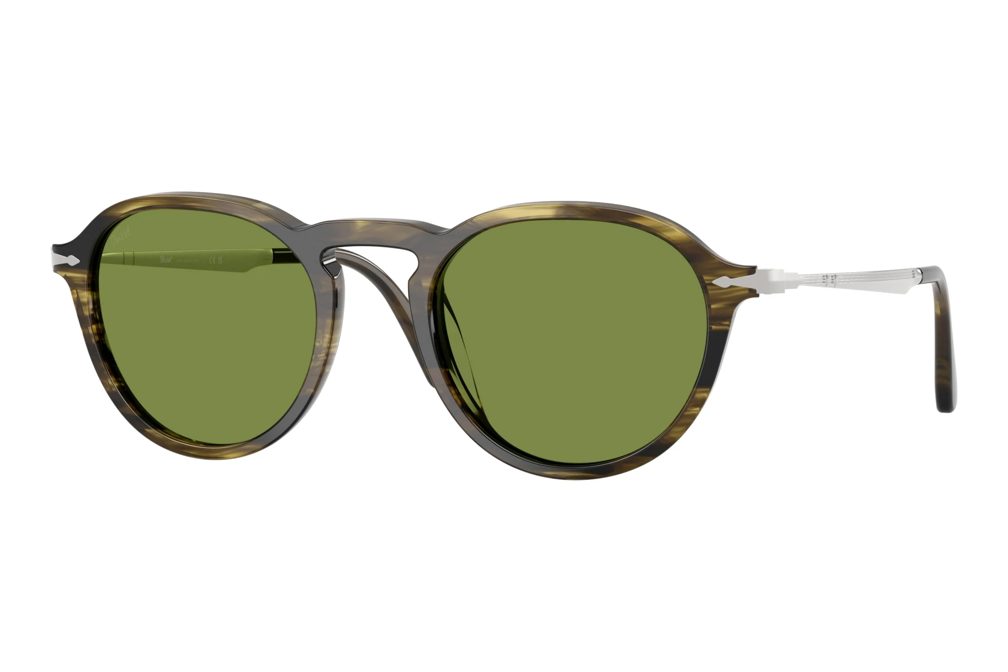 Persol PO3383S 12374E GreenStriped Black & Olive Green Persol PO3383S 12374E GreenStriped Black & Olive Green