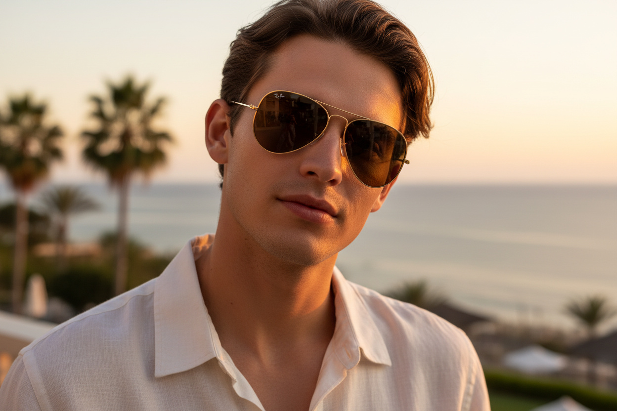 Vue de face Ray-Ban AVIATOR LARGE METAL (RB3025 - 001/33)