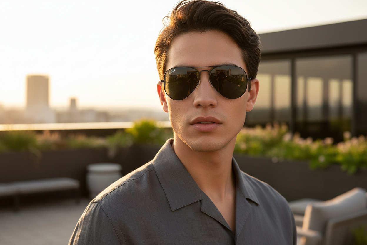 Vue de face Ray-Ban AVIATOR LARGE METAL (RB3025 - 002/48)