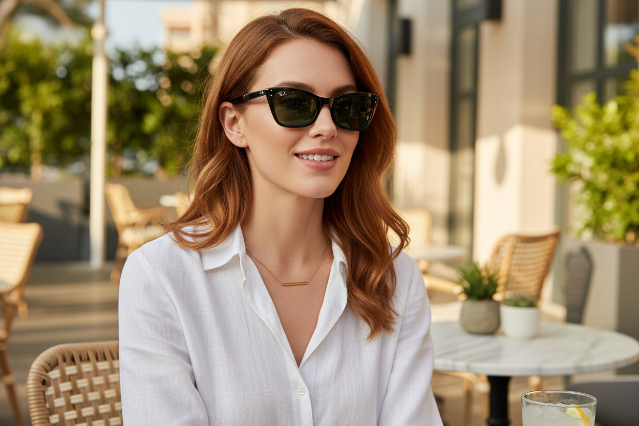 Vue de face Ray-Ban LADY BURBANK (RB2299 - 901/31)
