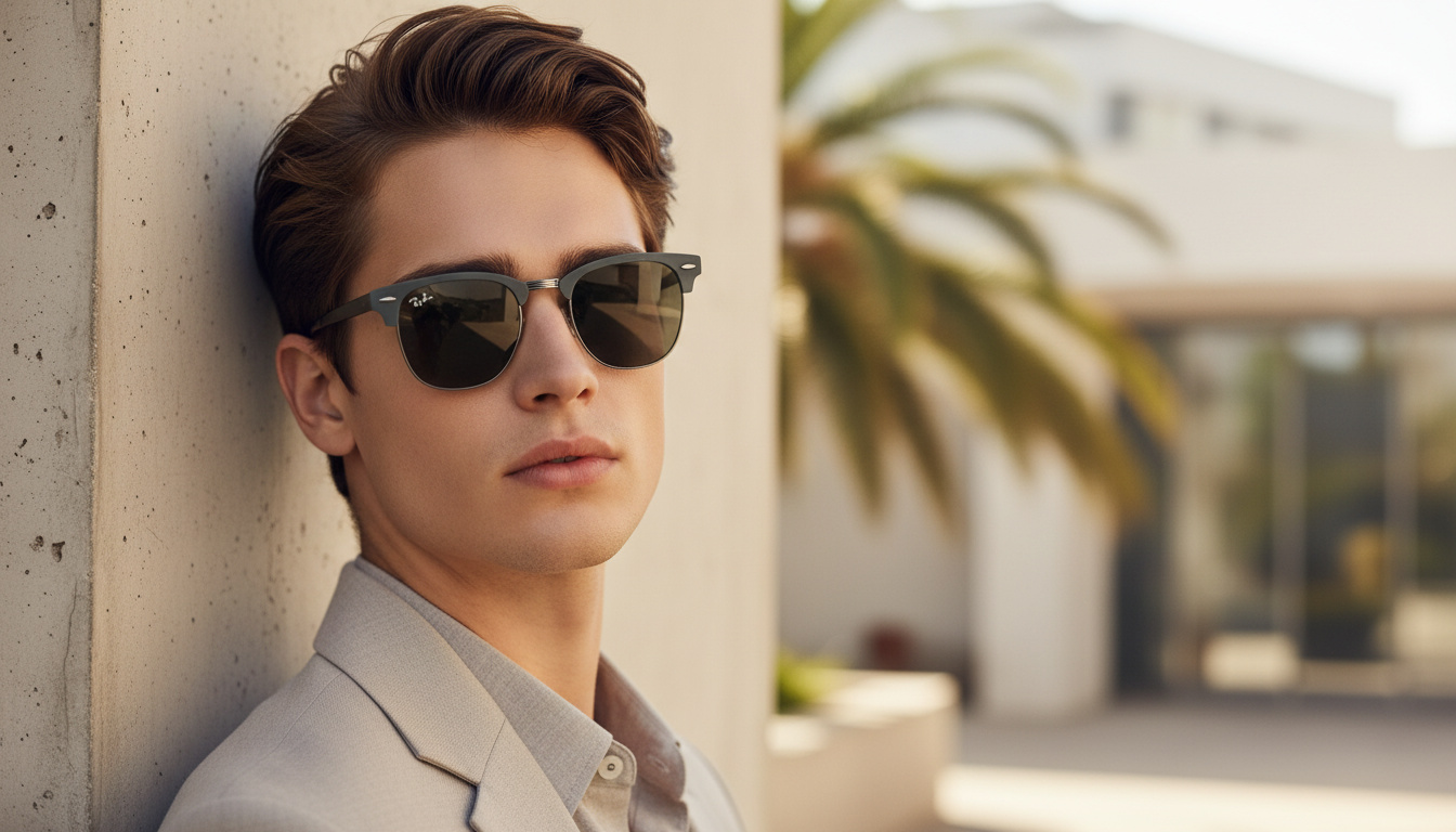 Vue de face Ray-Ban CLUBMASTER METAL (RB3716 - 9256B1)