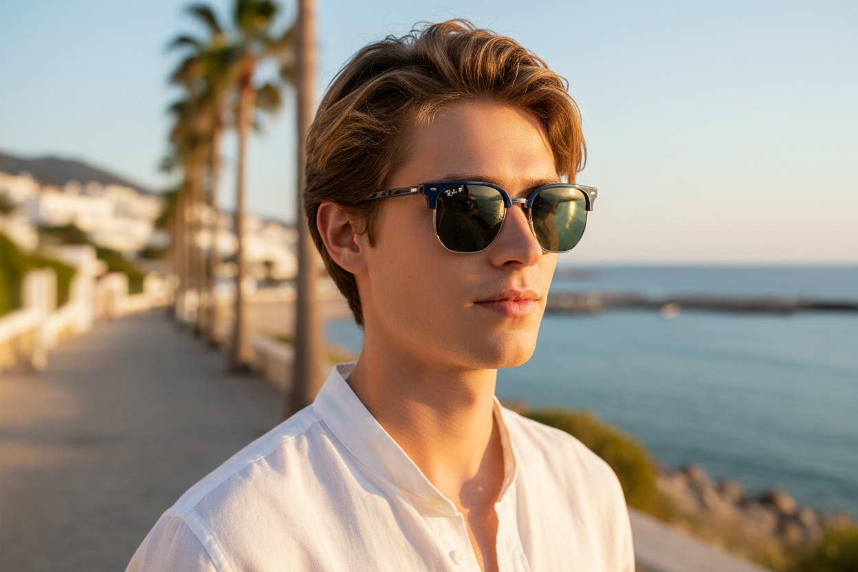 Vue de face Ray-Ban NEW CLUBMASTER (RB4416 - 6656G6)
