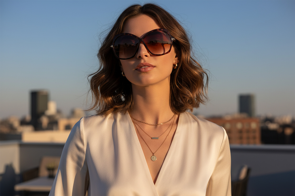 Vue de face Tom Ford ROSEMIN (FT1013 - 52F)