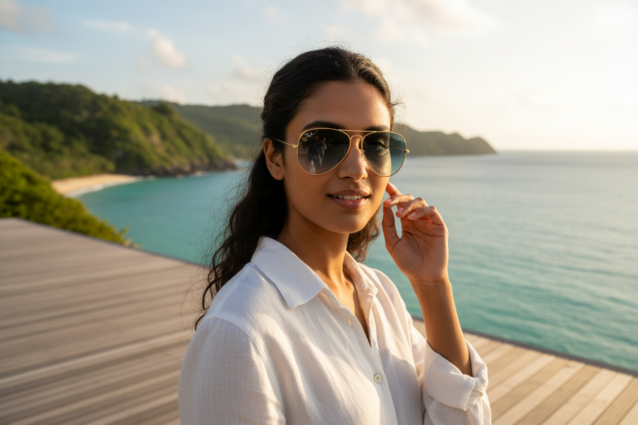 Vue de face Ray-Ban AVIATOR LARGE METAL (RB3025 - 001/3M)