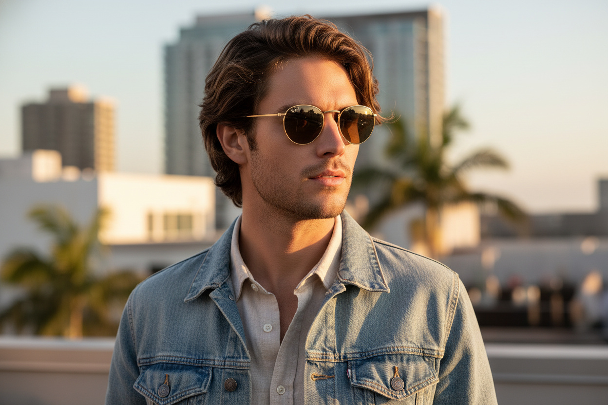 Vue de face Ray-Ban ROUND METAL (RB3447 - 001/G5)