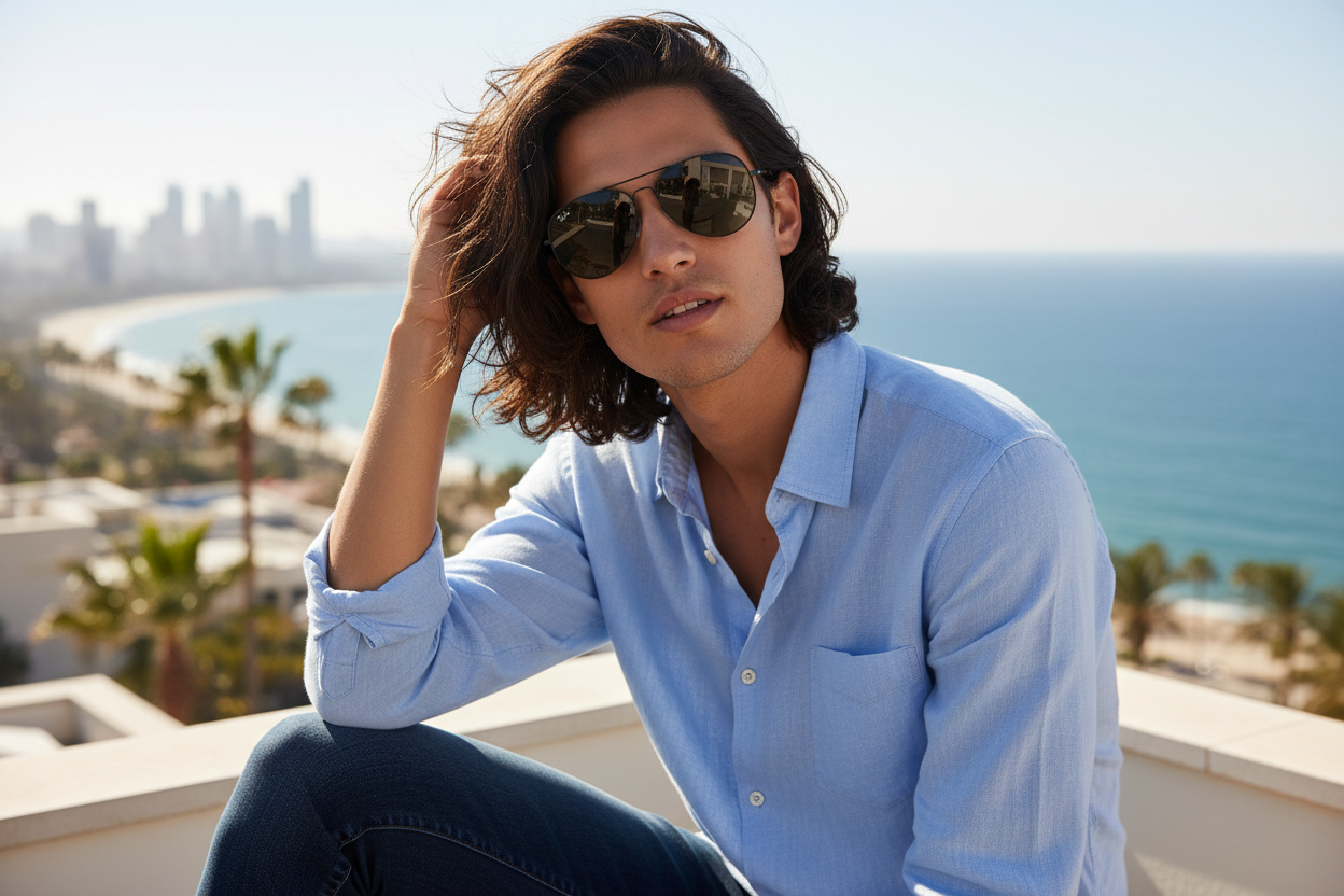 Vue de face Ray-Ban BAIN BRIDGE (RB3735 - 002/B1)