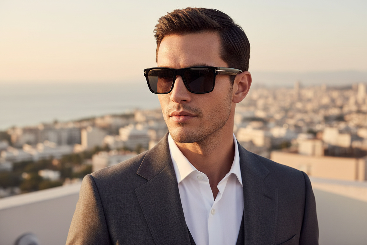 Vue de face Tom Ford CALDER (FT1205 - 01A)