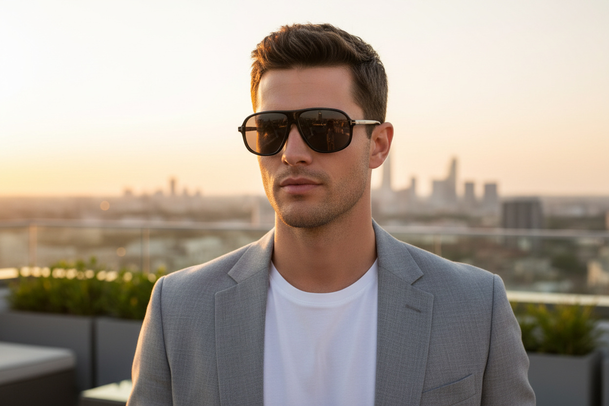 Vue de face Tom Ford GUILLAUME (FT1208-N - 01A)