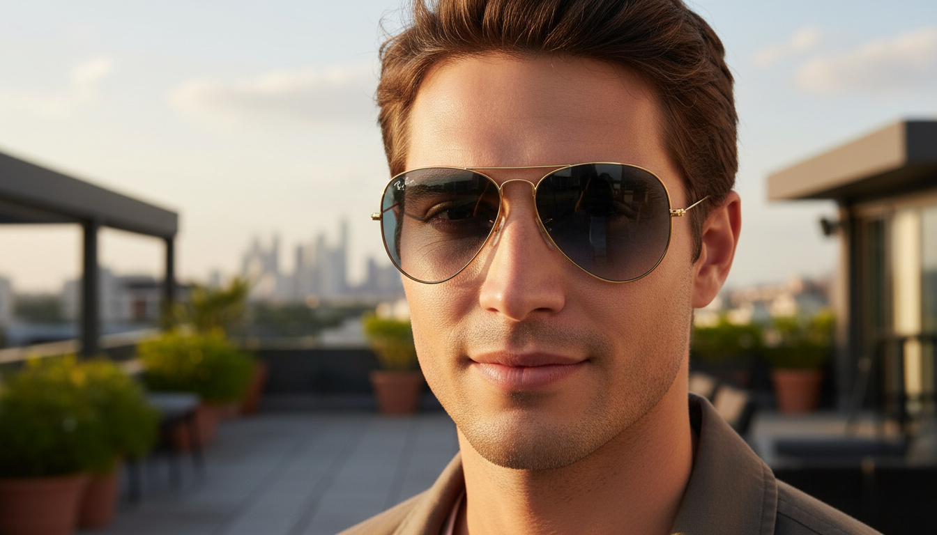 Vue de face Ray-Ban AVIATOR LARGE METAL (RB3025 - 001/3F)