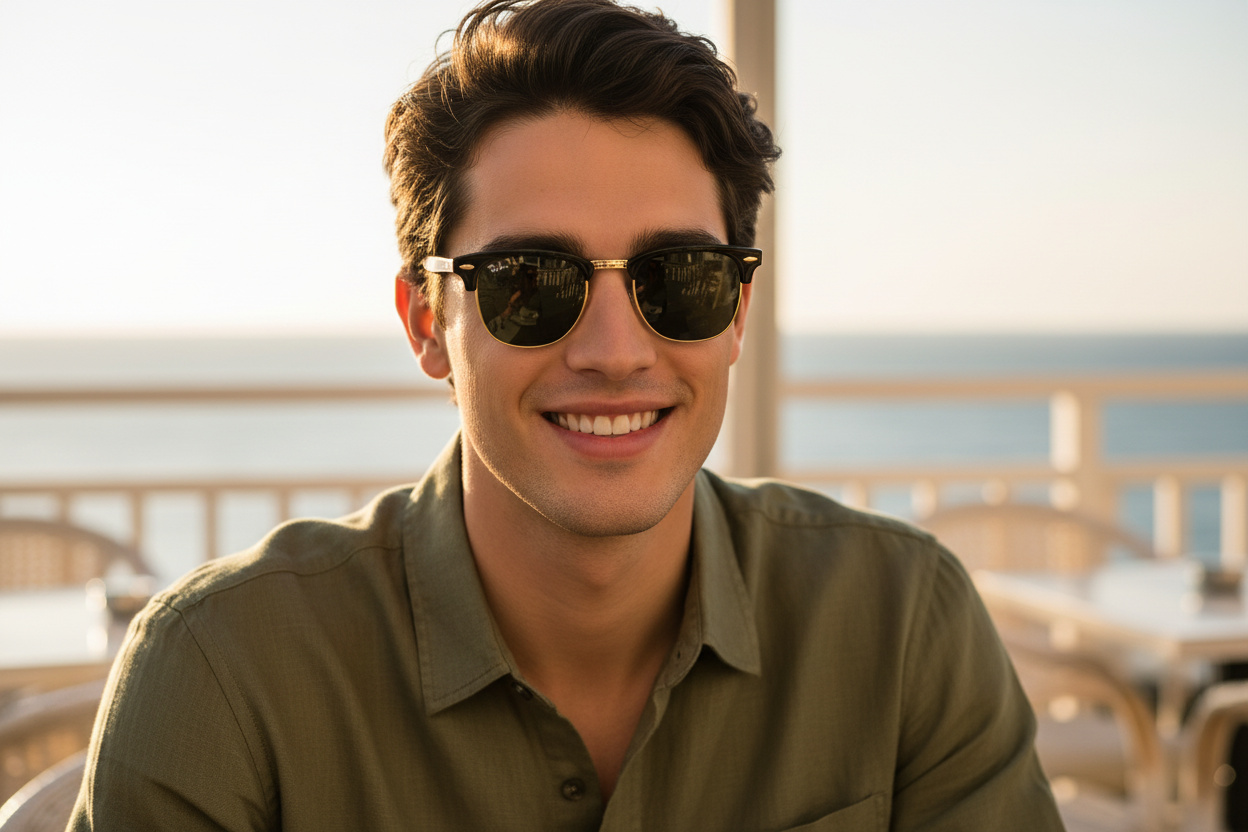 Vue de face Ray-Ban CLUBMASTER FOLDING (RB2176 - 901)