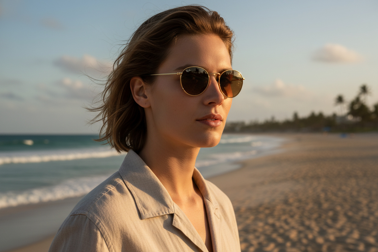 Vue de face Ray-Ban ROUND METAL (RB3447 - 9001A5)