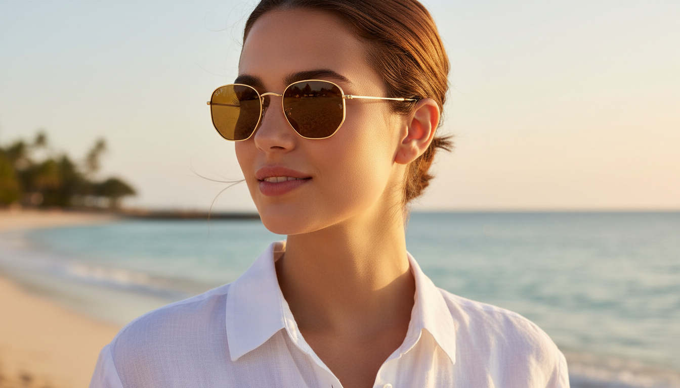 Vue de face Ray-Ban HEXAGONAL (RB3548N - 001/57)