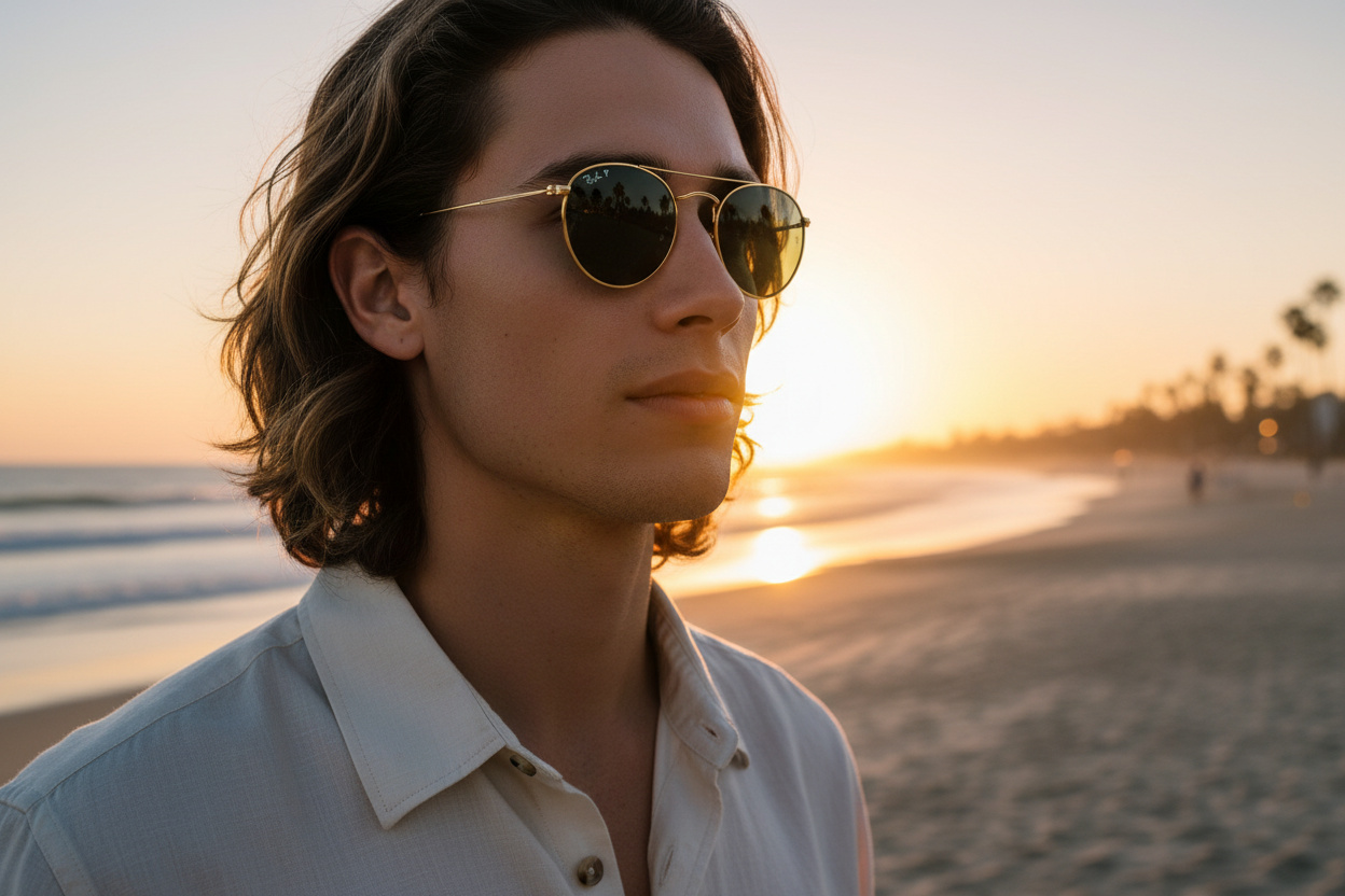 Vue de face Ray-Ban ROUND METAL (RB3447 - 001/58)