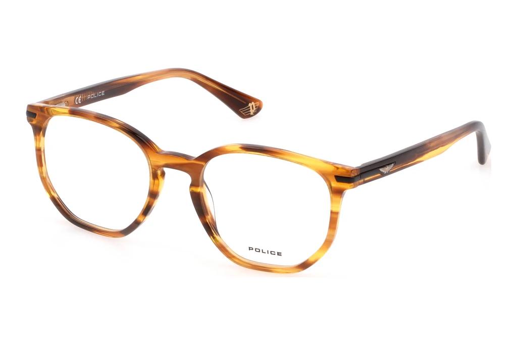 Police   VK104 0794 SHINY MUSTARD HAVANA STRIPED BROWN