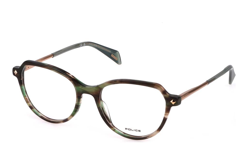 Police   VPLM07 06U8 STRIPED SHINY BROWN/GREEN