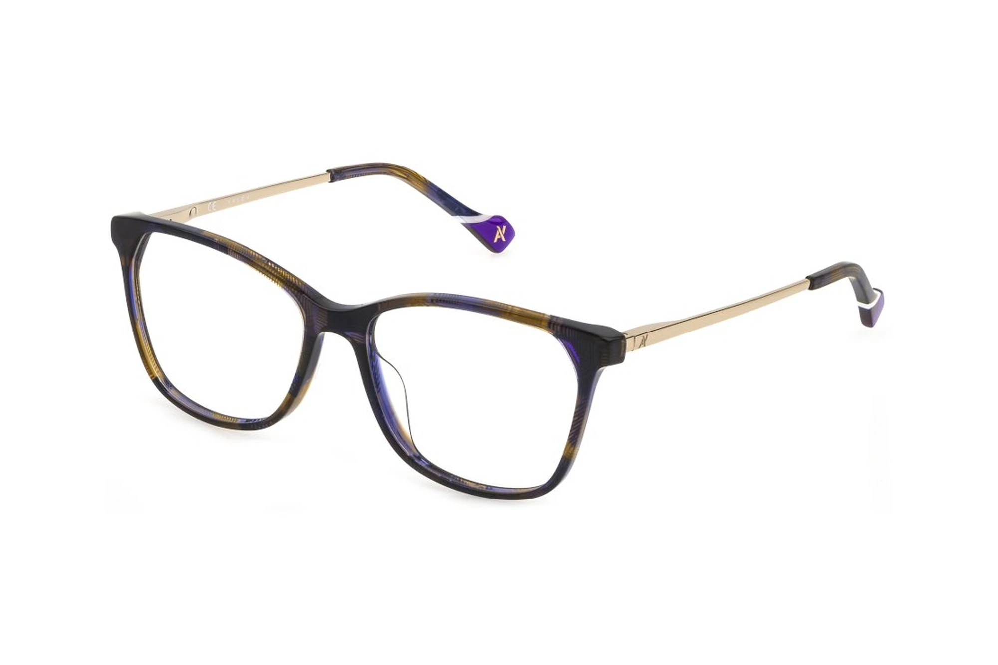 YALEA   VYA009 0M61 SHINY STRIPED BLUE/BROWN