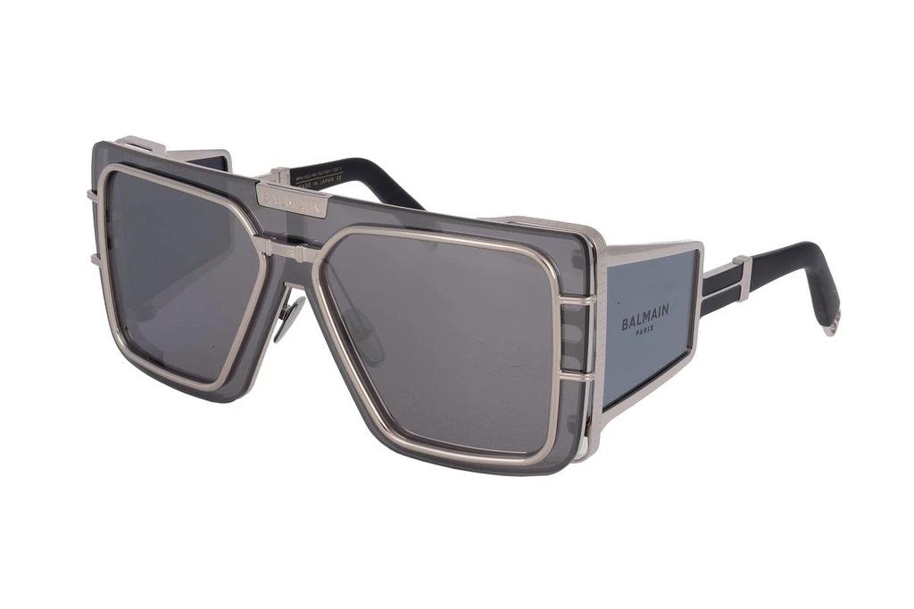 Balmain Paris   BPS-102 J Solid Dark Grey- Silver Mirror -ARSilver- Shiny Navy