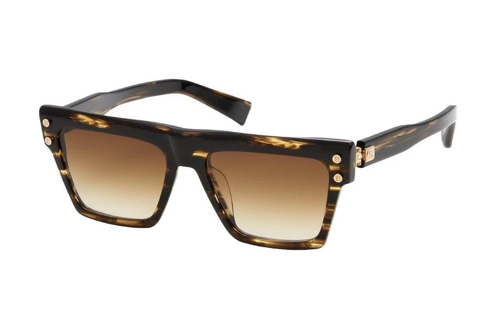 Balmain Paris   BPS-121 B Dark Brown to Clear - ARDark Brown Swirl -hite Gold