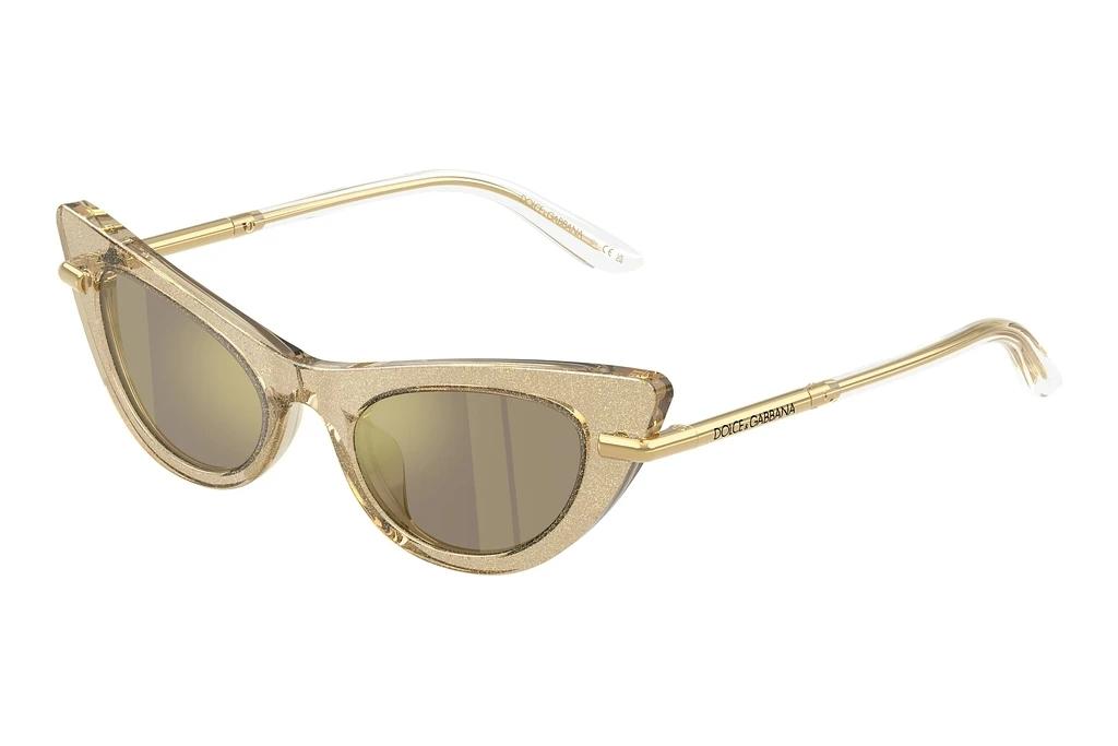 Dolce & Gabbana   DX4008 31035A Light Brown Mirror GoldGlitter Gold