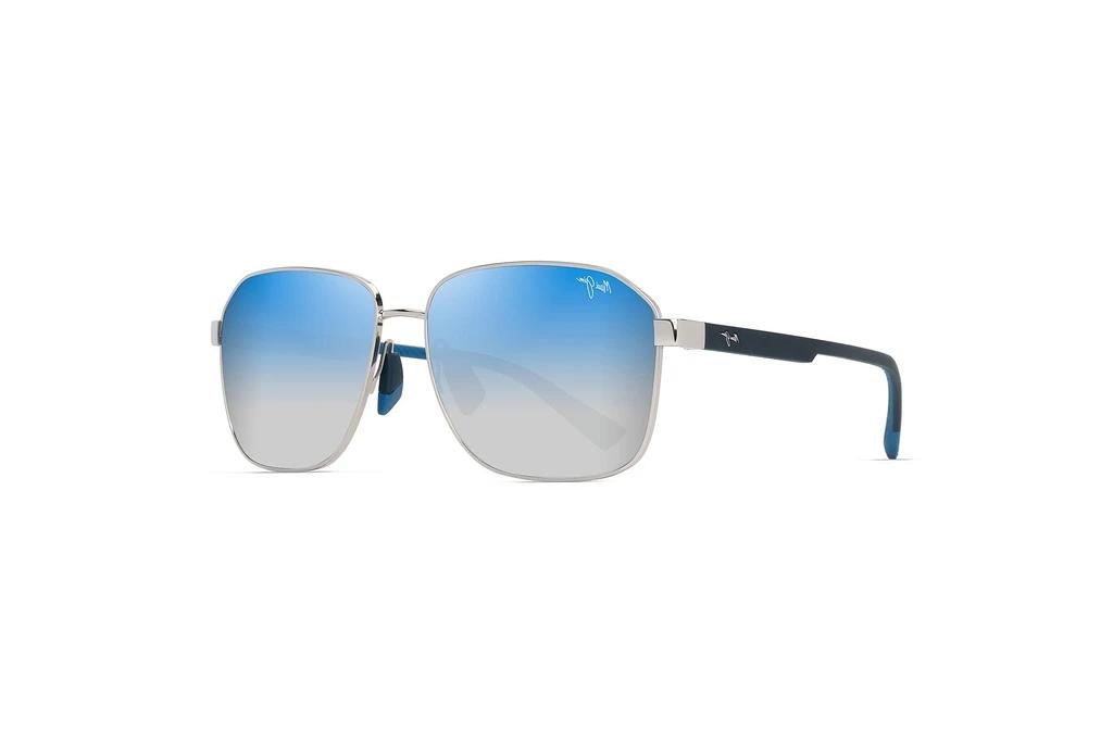 Maui Jim   Onipaa AF DBS651-17 Dual Mirror Blue to SilverShiny Silver w/Dark Blue