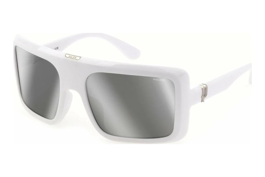 Police   SPLF62 04AW SMOKE/MIRROR SILVERSHINY FULL WHITE W/MATT WHITE PARTS