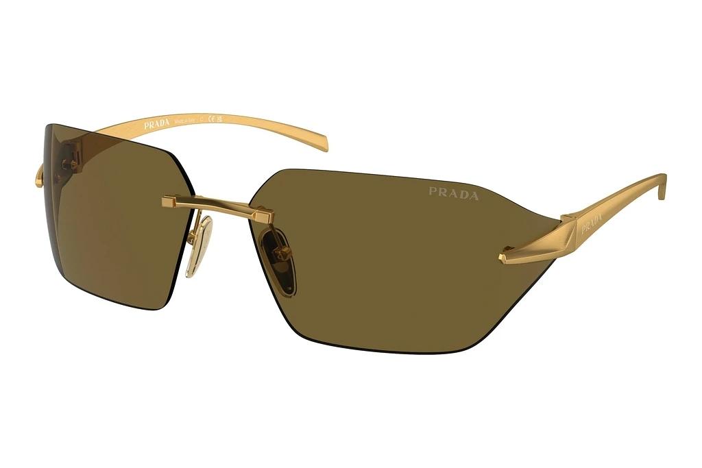 Prada   PR A55S 15N01T Dark BrownSatin Yellow Gold
