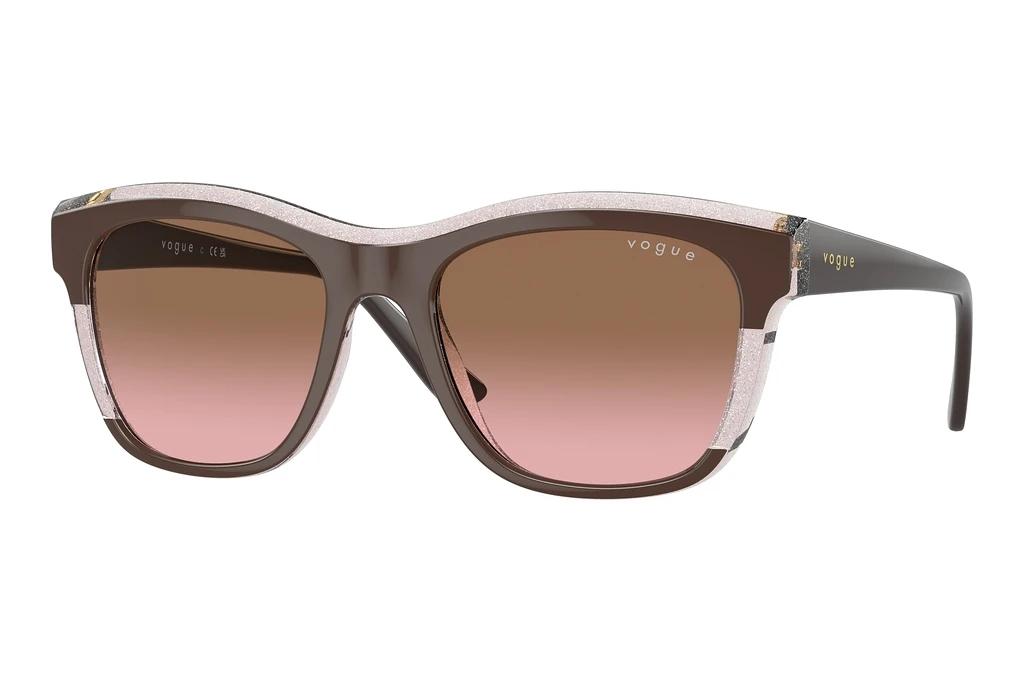 Vogue Eyewear   VO5557S 313614 Pink Gradient BrownBrown/Transparent Rose Glitter