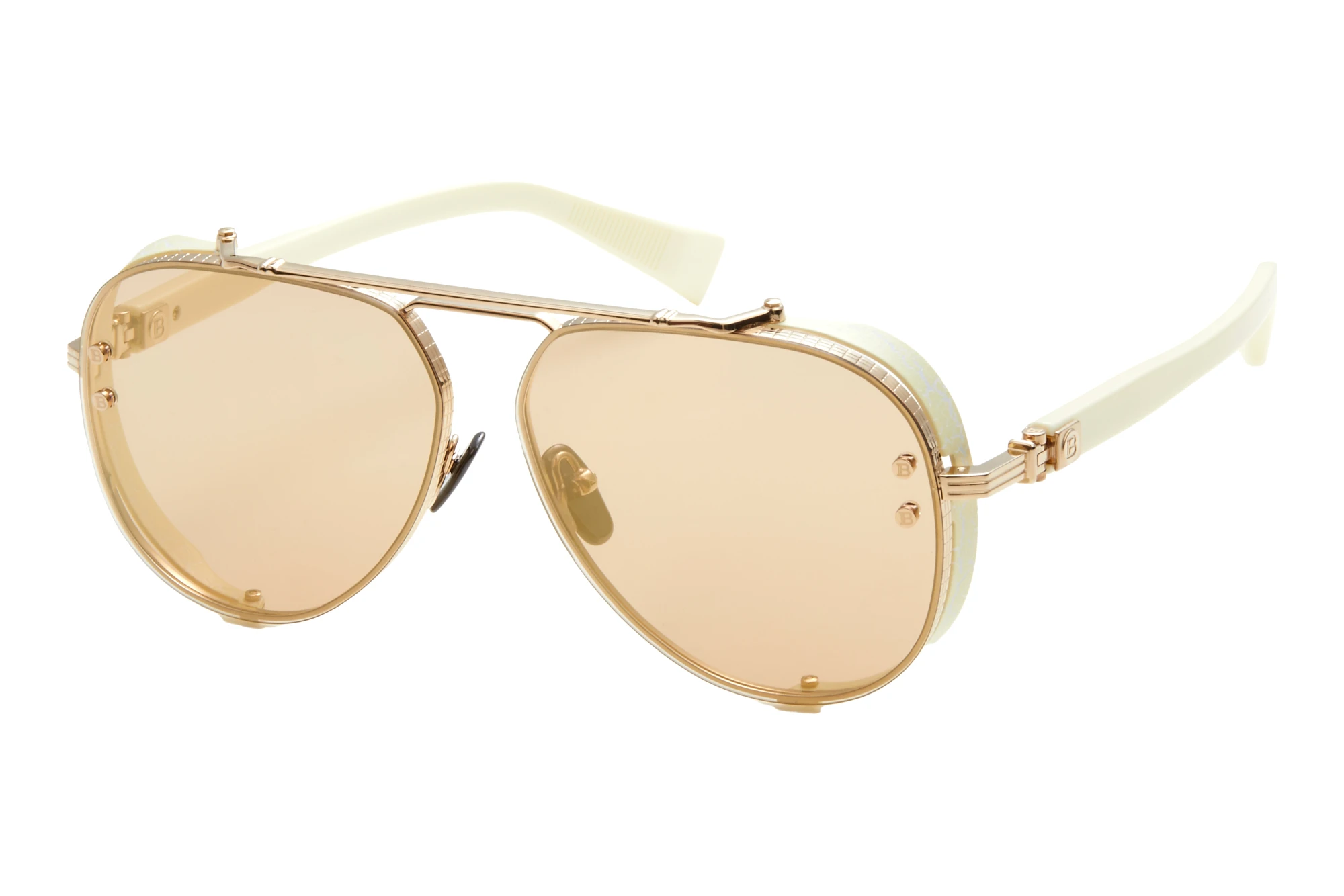 Balmain Paris   BPS-125 C Brown - Gold Mirror - ARWhite Gold - Bone