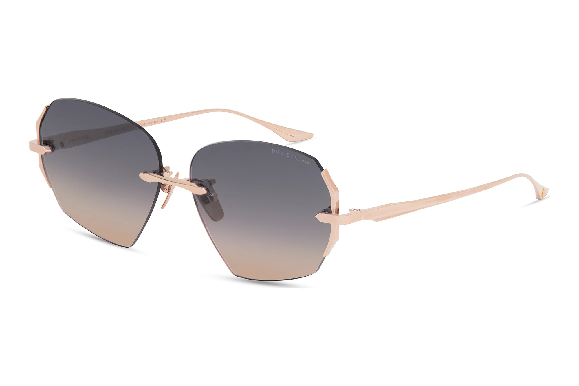 DITA   DTS-200 02A DARK GREY TO PEACH GRADIENTROSE GOLD