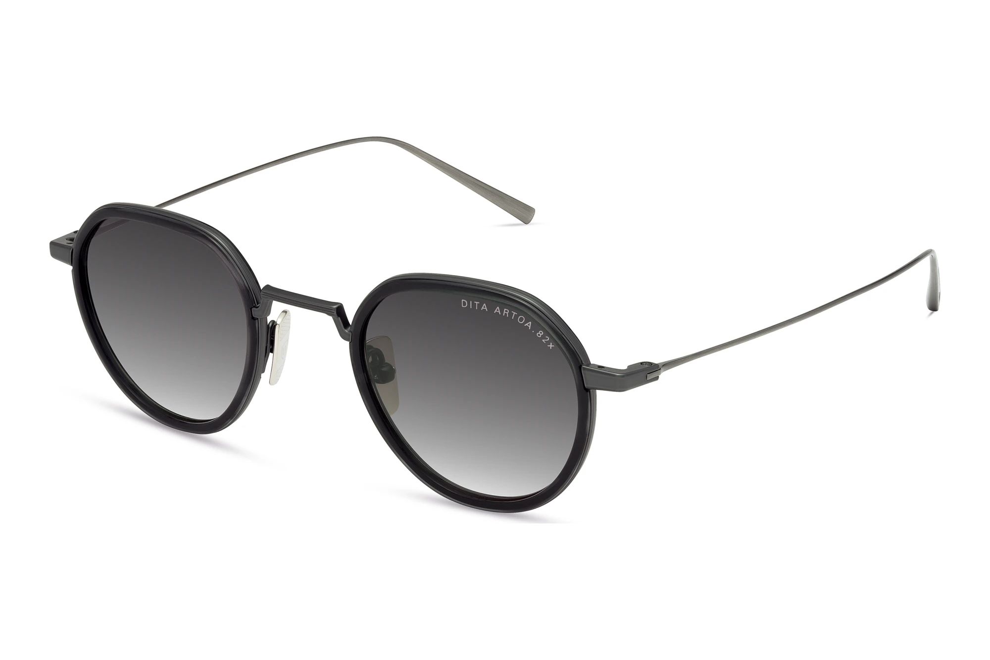 DITA   DTS-475 02A GREY TO CLEAR GRADIENTBLACK IRON - INK SWIRL - ANTIQUE SILVER