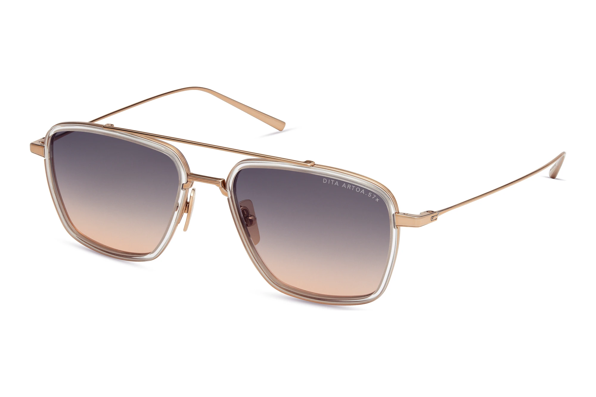 DITA   DTS-476 02A GREY TO PEACH GRADIENTROSE GOLD - CRYSTAL CLEAR