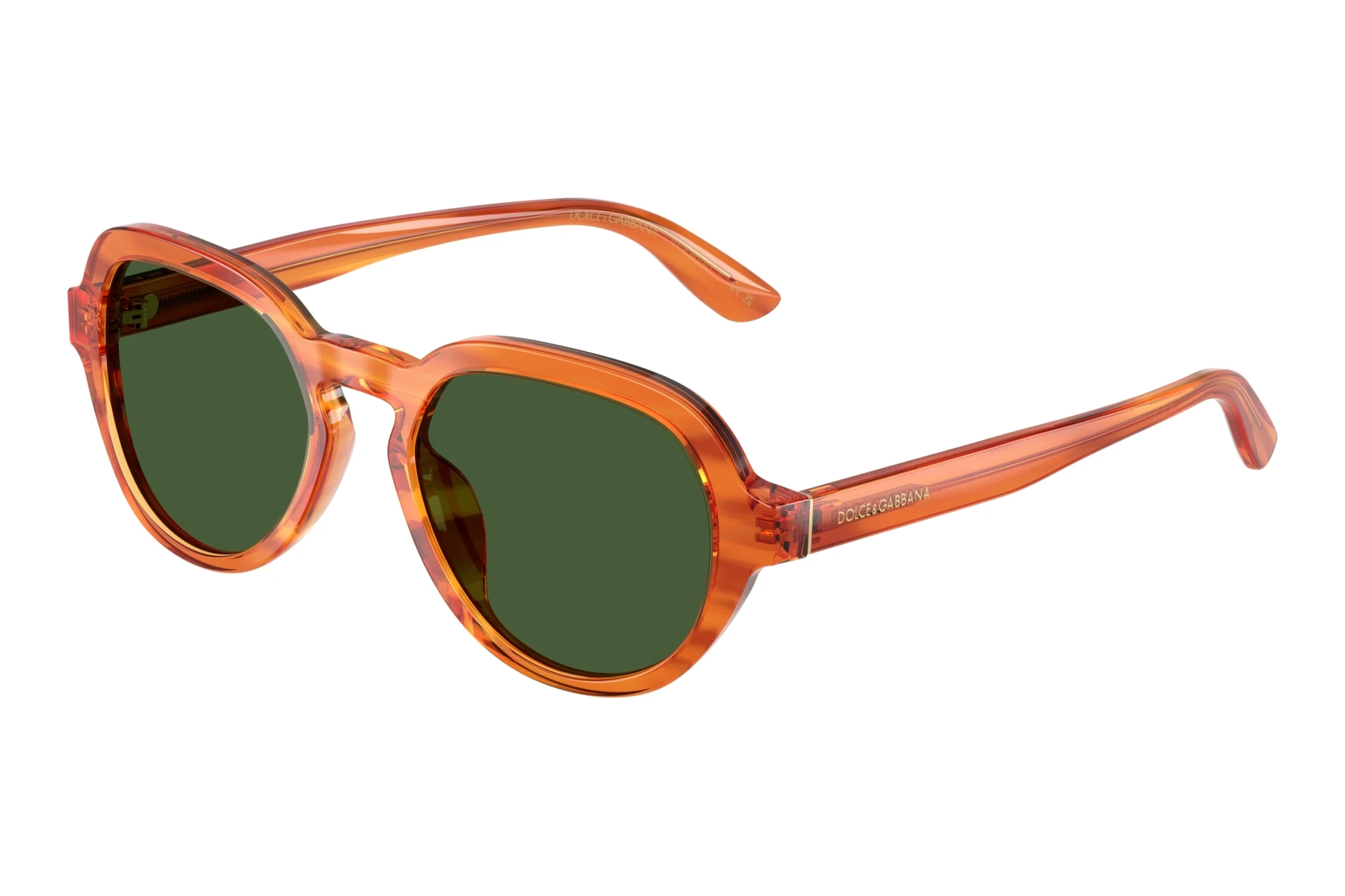 Dolce & Gabbana   DG4567 348371 Dark GreenTransparent Camel On Striped Ginger