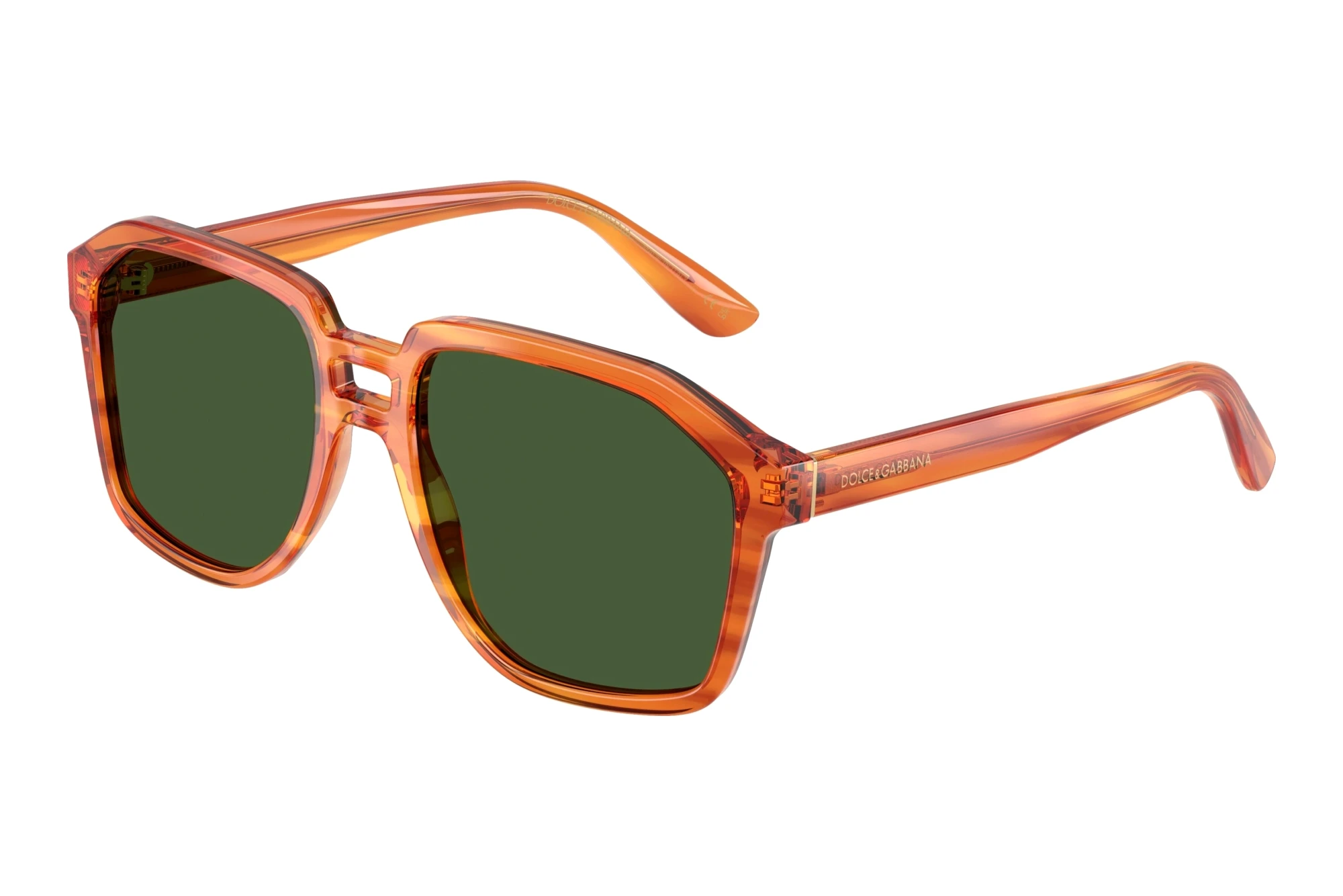 Dolce & Gabbana   DG4568 34839A Dark Green PolarizedTransparent Camel On Striped Ginger