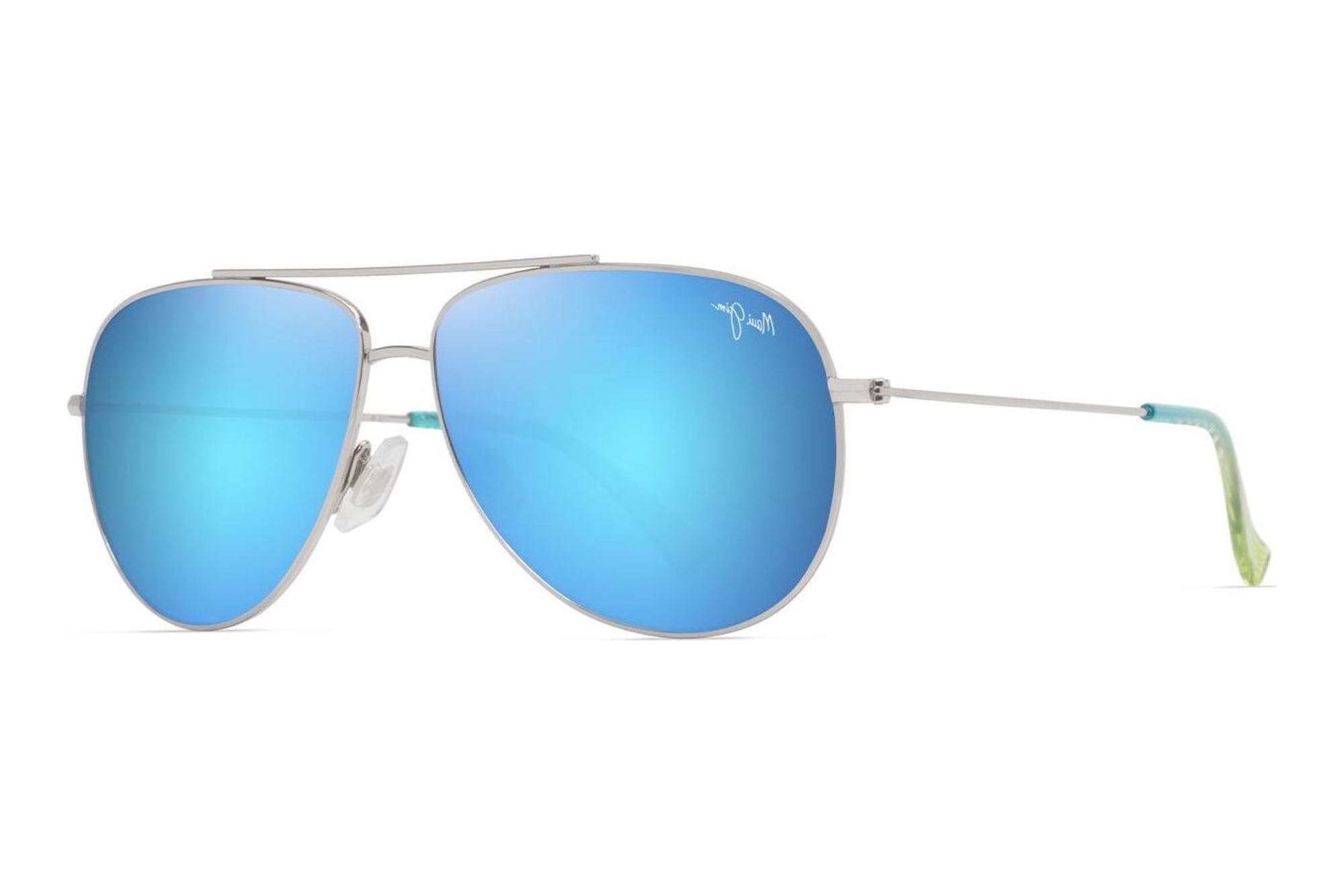 Maui Jim   Hauoli B665-17B Blue HawaiiShiny Silver w/Blue & Green