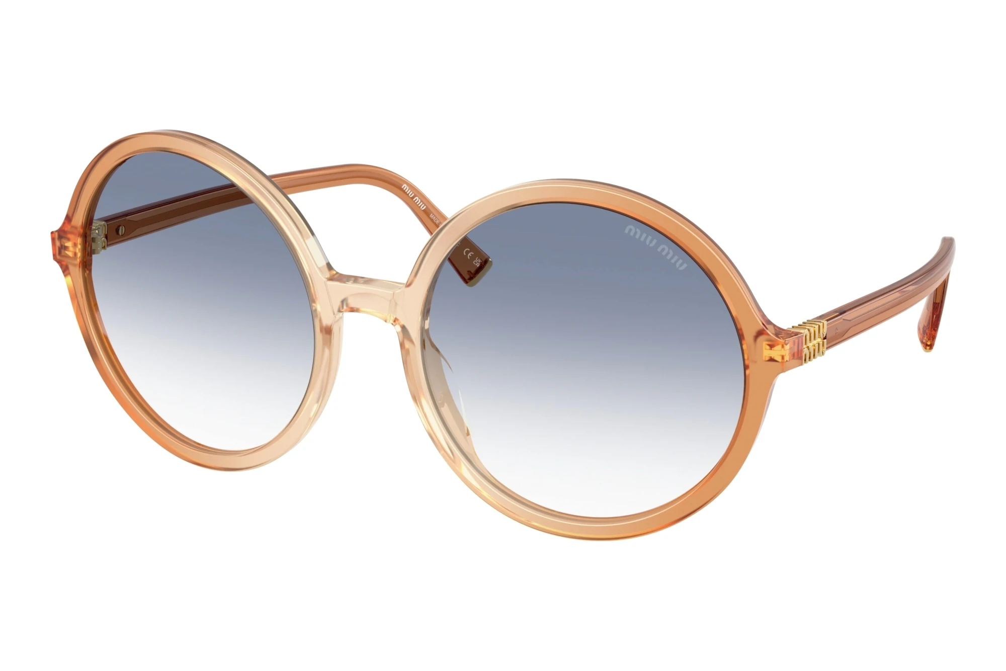 Miu Miu   MU B02S 26G80O Clear Gradient Light BlueBrown Gradient Brandy