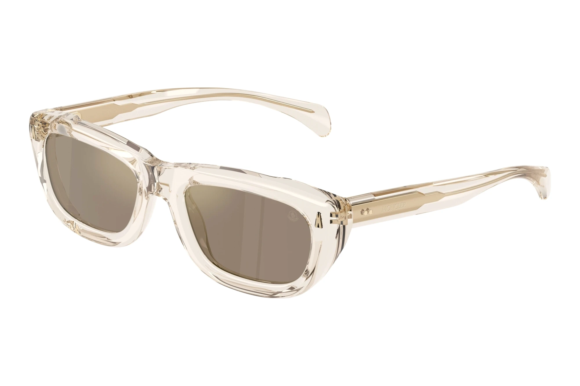 Moncler   ME6037 30035A Light Brown Mirror GoldShiny Transparent Off White