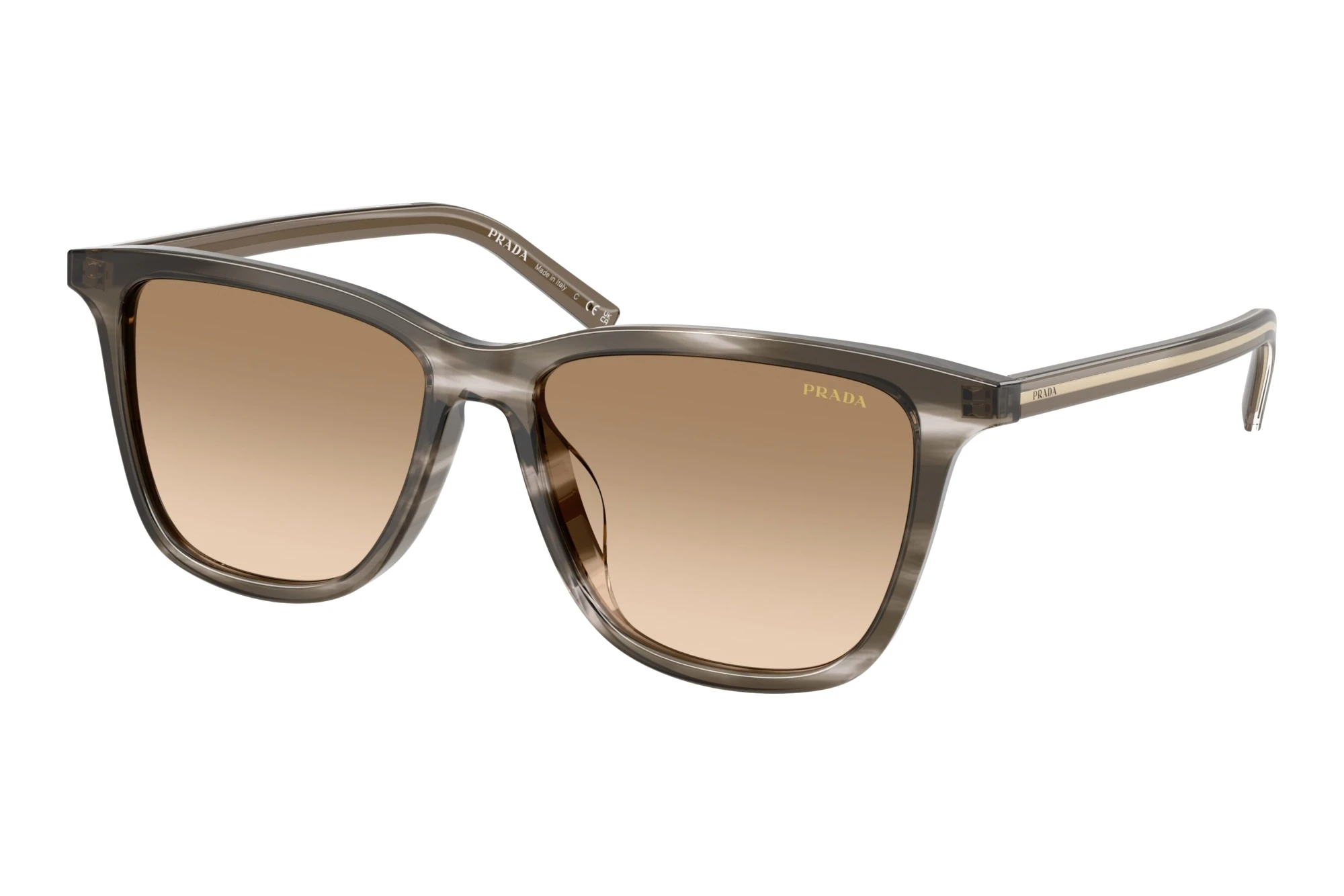 Prada   PR D18SD 26O20S Yellow Gradient BrownStriped Ebony