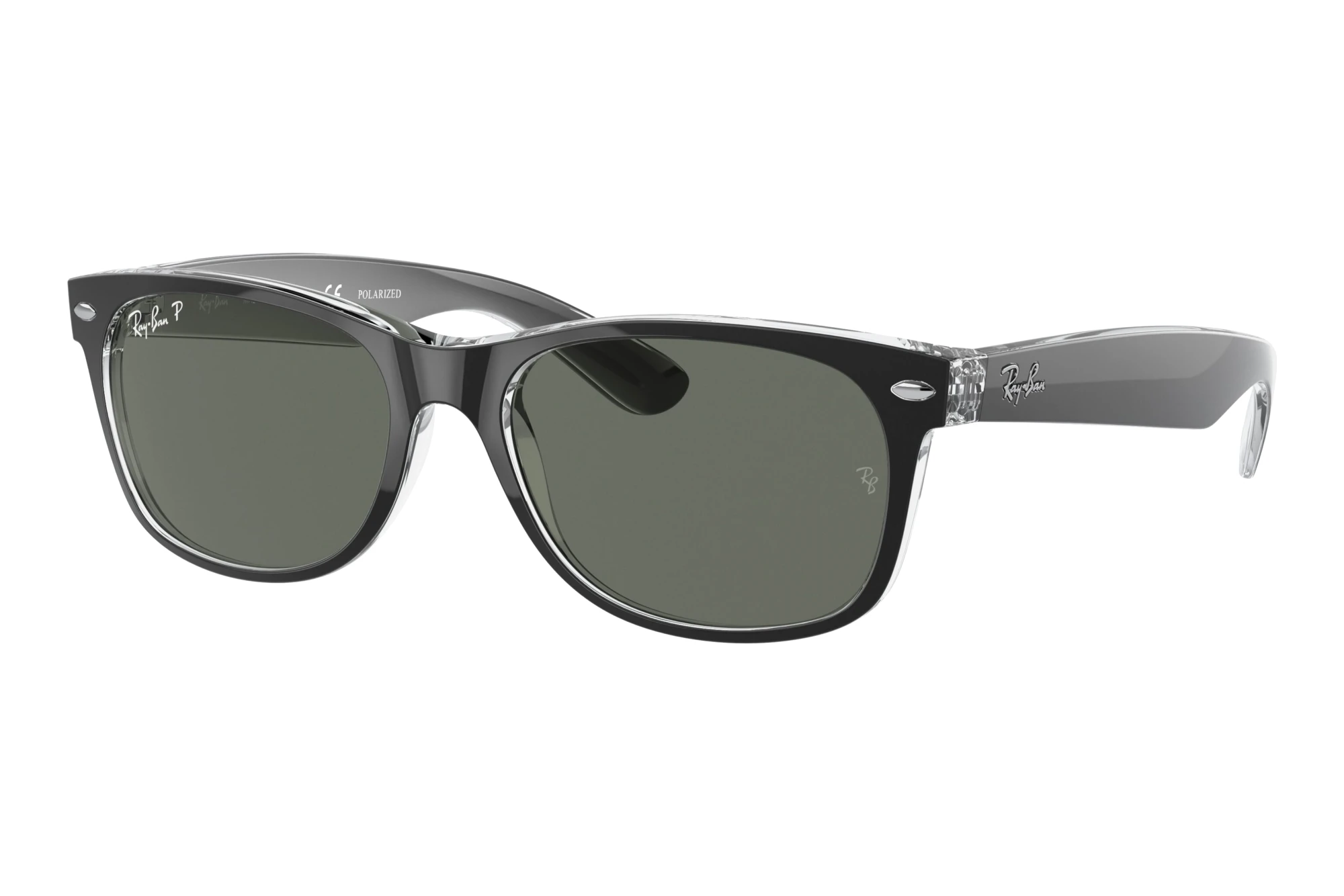 Ray-Ban   RB2132 605258 Polarized Green Classic G-15Black On Transparent