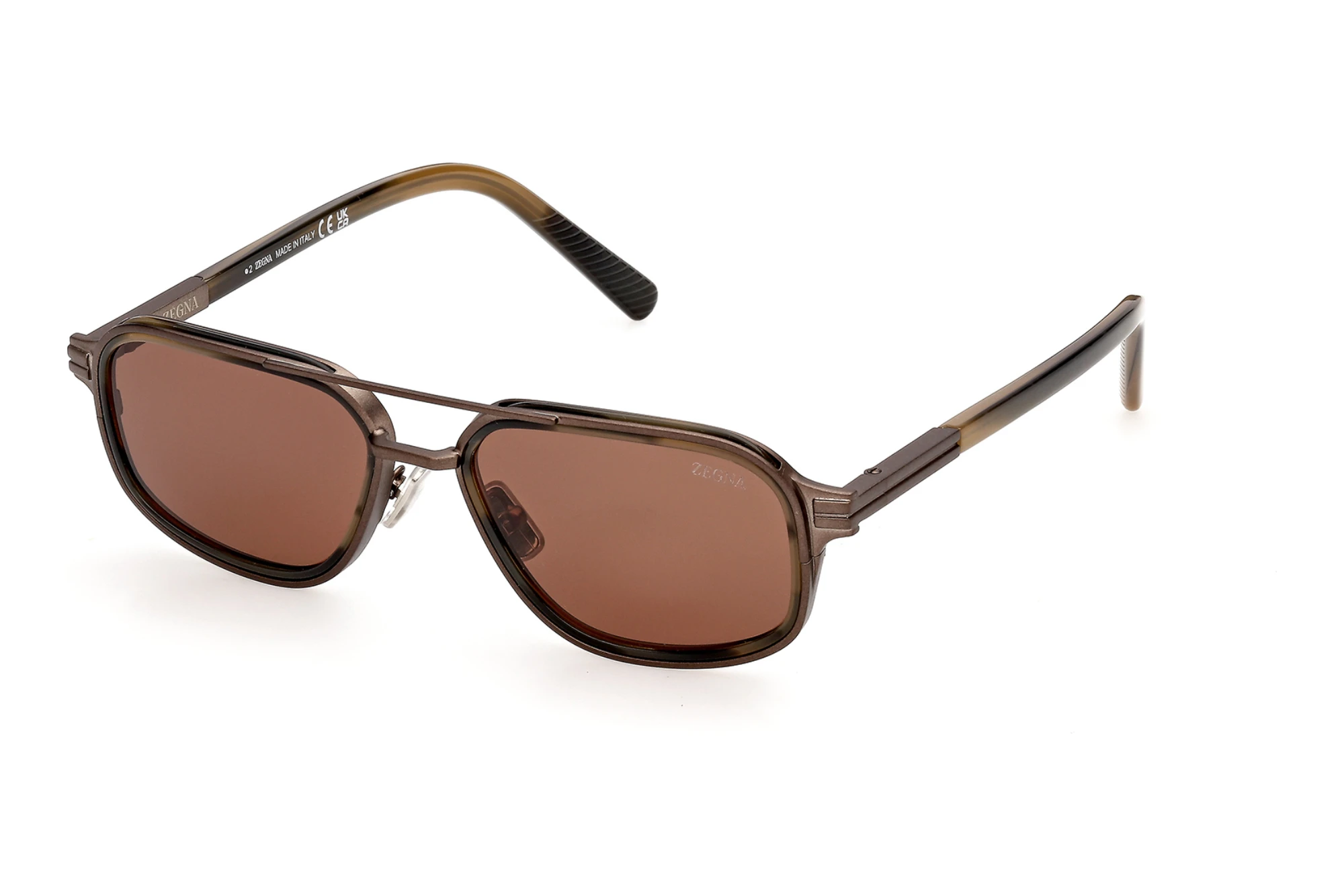 Zegna   EZ0320 51E braunHellbraun /Gestreift