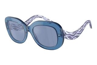 Giorgio Armani AR8217 61531U Light Blue Mirror SilverTransparent Blue