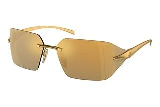 Prada PR A56S 15N80C Brown Mirror Multilayer GoldSatin Yellow Gold