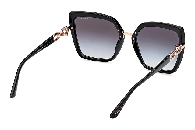 Lunettes De Soleil GUESS GU7600 01B - Noir - Taille 55/19/145 - Pour Femme - UV400 - Neuf Avec étiquettes