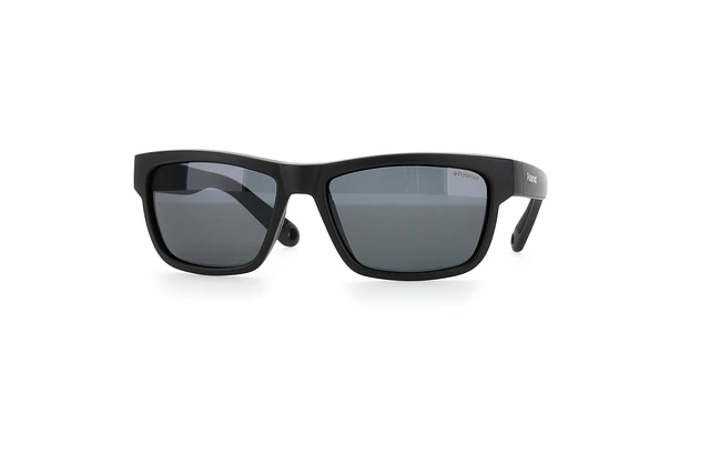Lunettes De Soleil Polaroid PLD 7031/S – Monture Noire Carrée, Verres Polarisés Gris, Homme, Neuf Avec Étiquettes